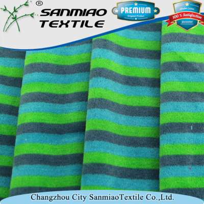 Multi Color Stripe Cotton Polyester Velvet Knitting Fabric for Childern Toy