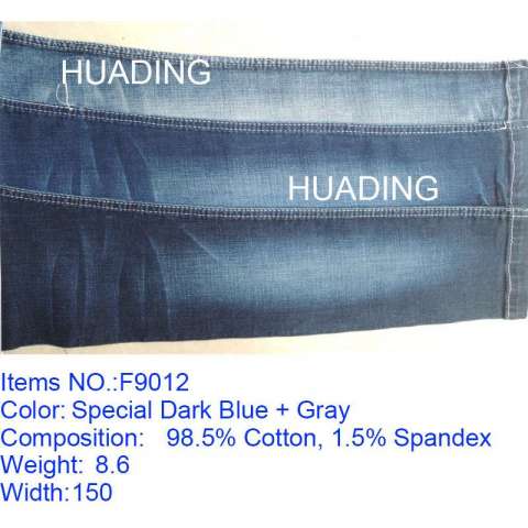 OEM Design Dark Blue Cotton Spandex Jeans Denim Fabric (F9012)