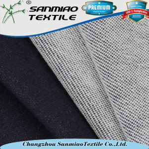 100 Cotton Fleece Style Indigo Knitting Knitted Denim Fabric for Sweater